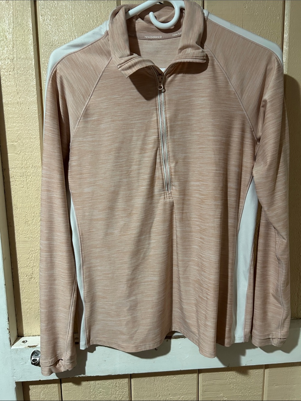 New Balance Tan Half-Zip Pullover with White Panels